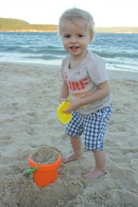 Henry playing in the sand